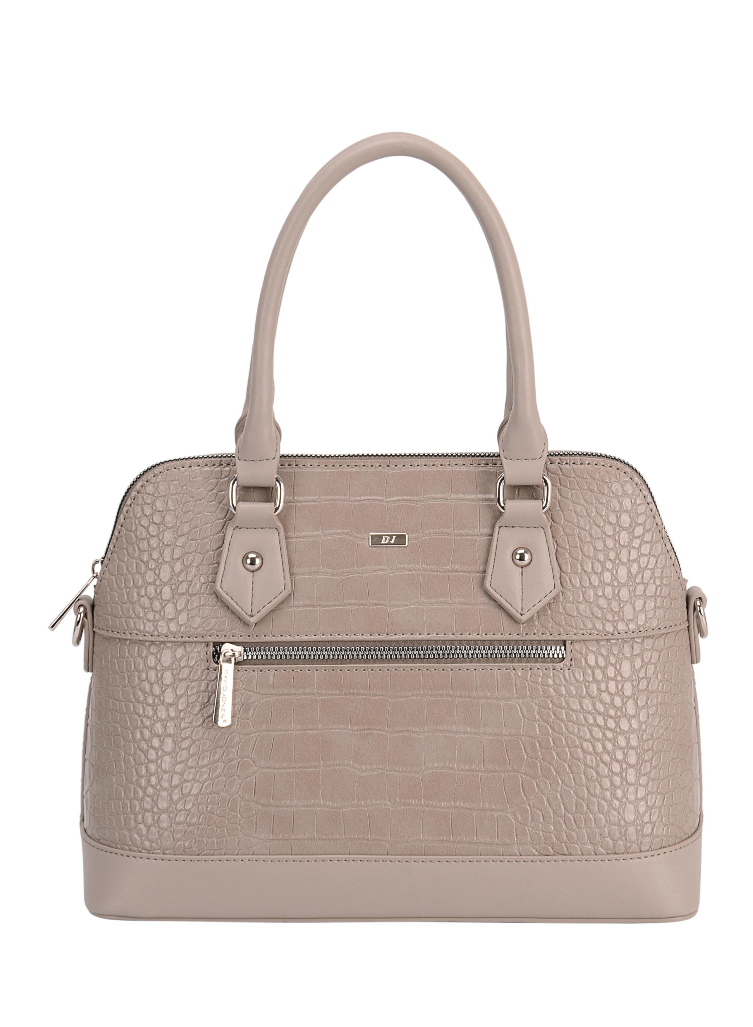 David Jones iana Tote Bag for Women, Faux Leather Top-Handle Satchel Handbag Purse