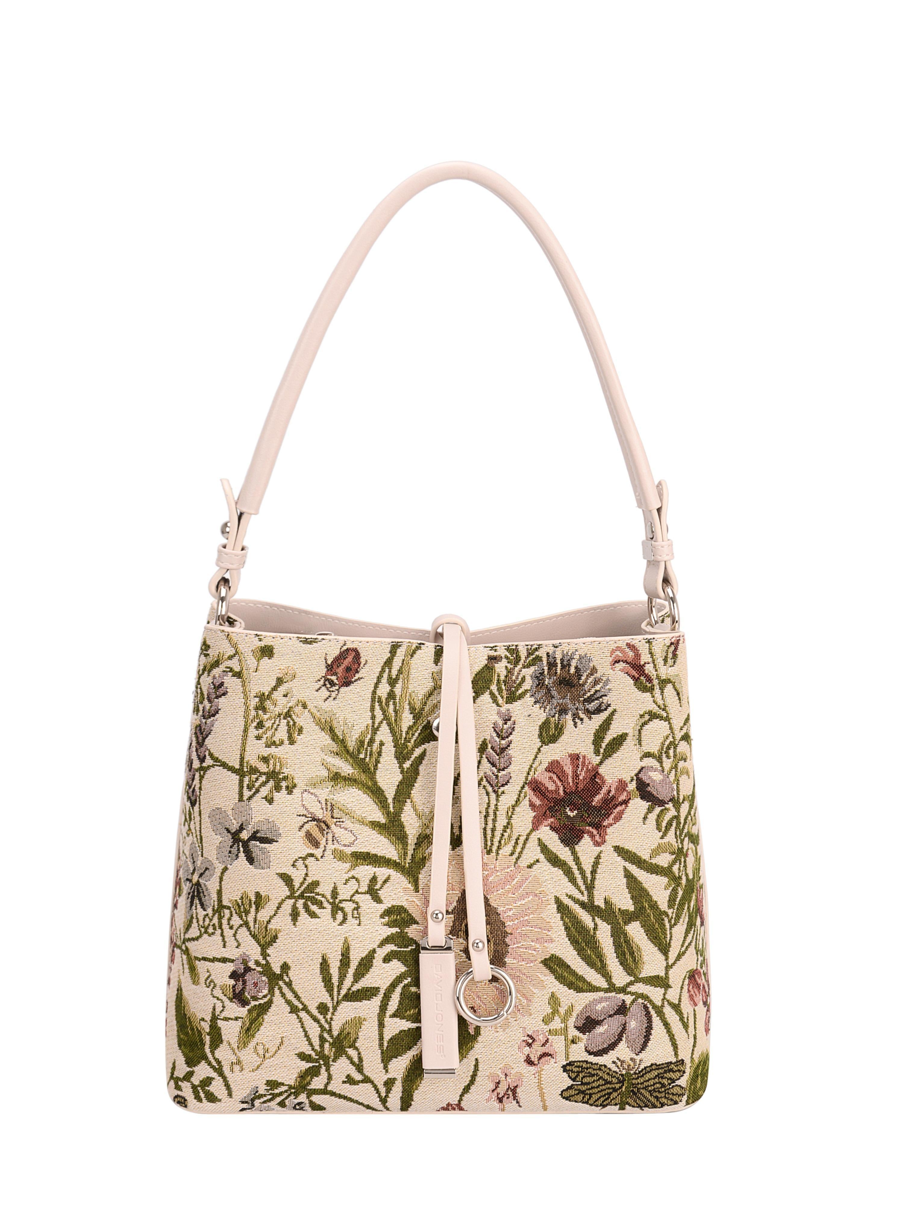David Jones Floral Patterns Printed Leather Tote Bag Handbag for Women