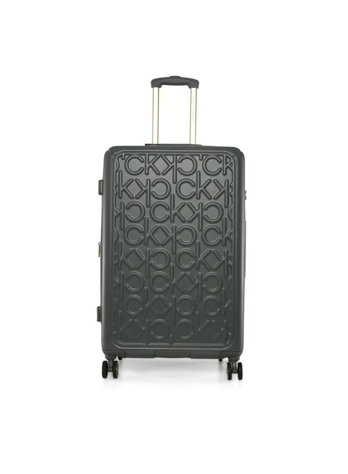 Big Monogram Hardside Spinner Luggage On Wheels, Ultra Lightweight ABS, 4 Double Wheels Color GREY