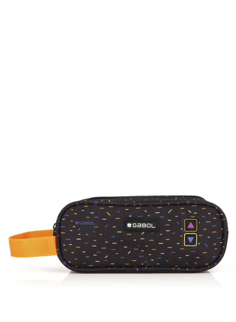 Black Printed Pencil Case Zippered
