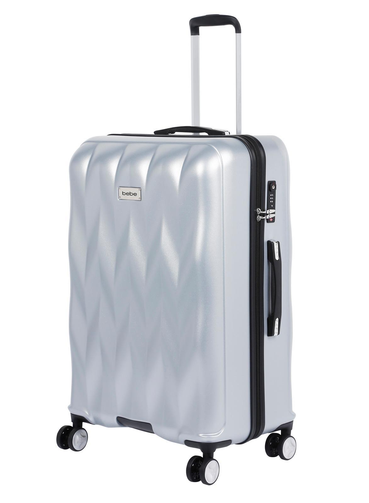 BEBE Ellise Hardside Luggage on Wheels for Unisex | Ultra Lightweight ABS on with Spinner Wheels 4 Color Silver