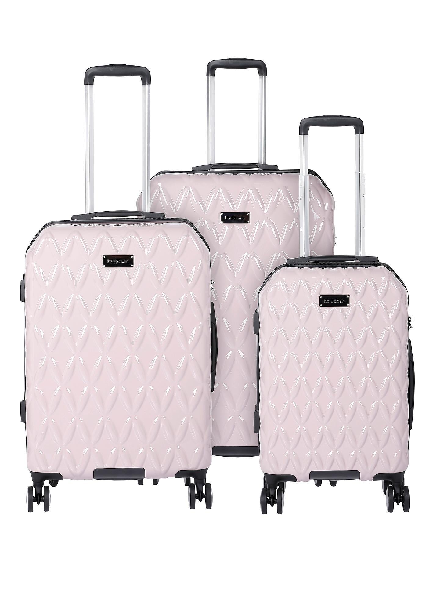 BEBE Tiara Hardside Luggage on Wheels for Unisex | Ultra Lightweight ABS on with Spinner Wheels 4 Color Rose Pink