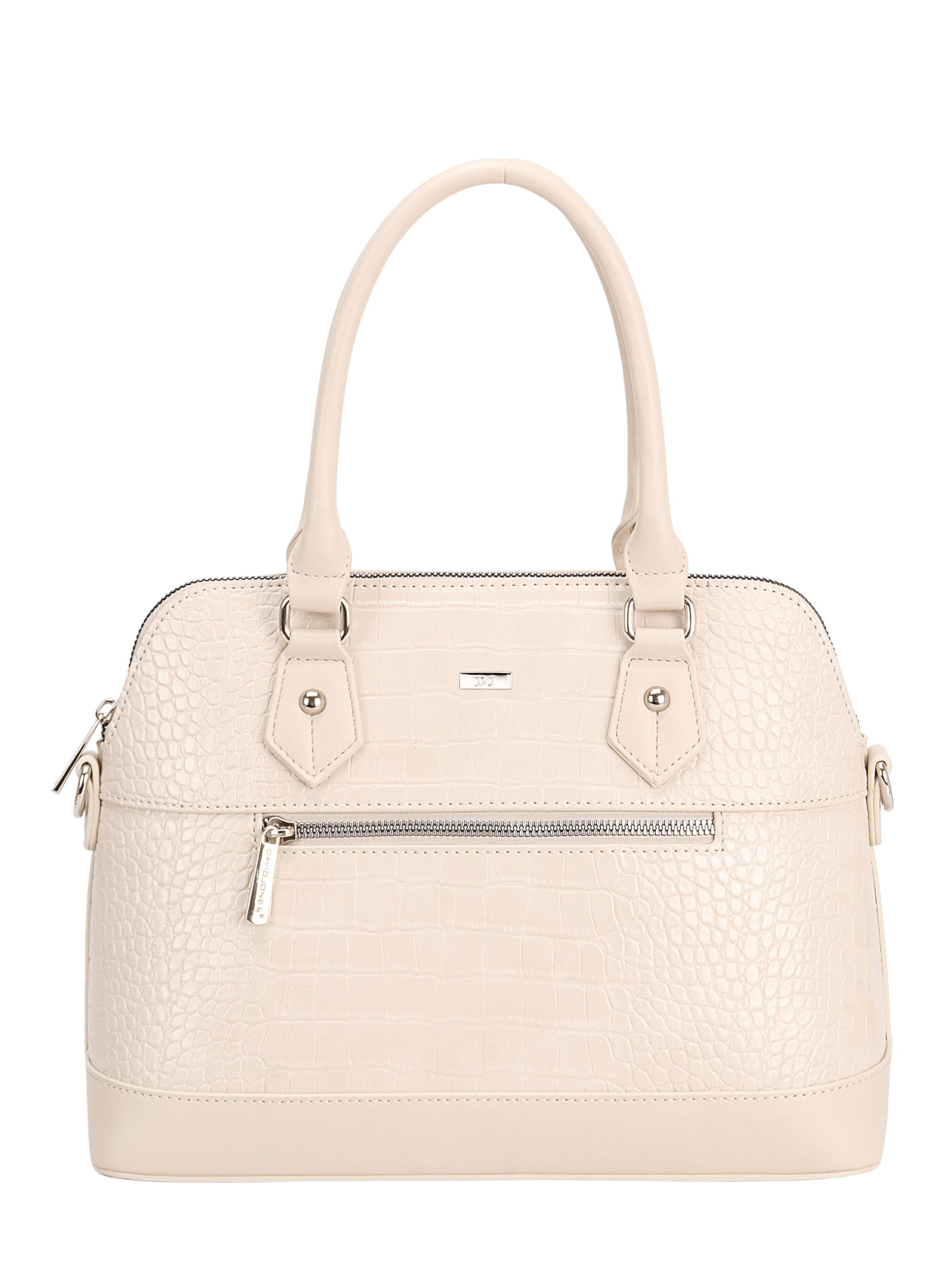 David Jones iana Tote Bag for Women, Faux Leather Top-Handle Satchel Handbag Purse